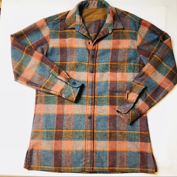 ❌SOLD❌ Vtg Shadow Plaid Wool blend WORK SHIRT - Picture 5 of 5